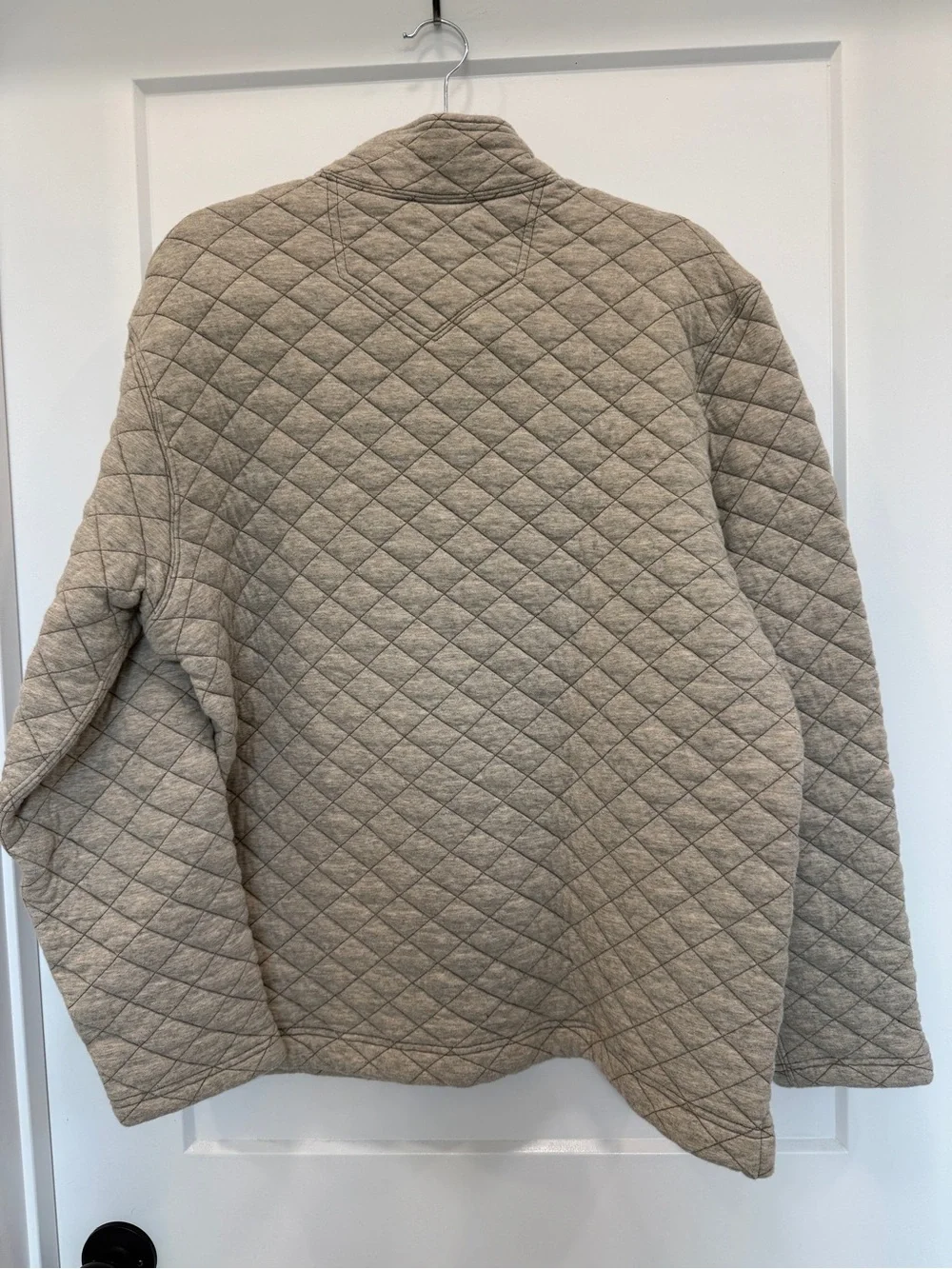 EUC Eddie Bauer Quilted Quarter-Zip Quilted Pullover - Beige Taupe
